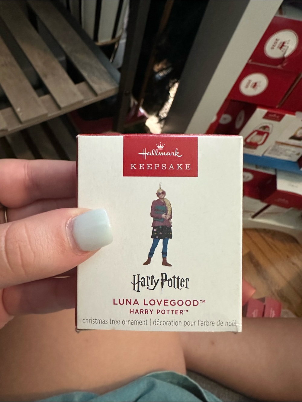 MINI Hallmark Keepsake Luna Lovegood Ornament - White, Red, Blue